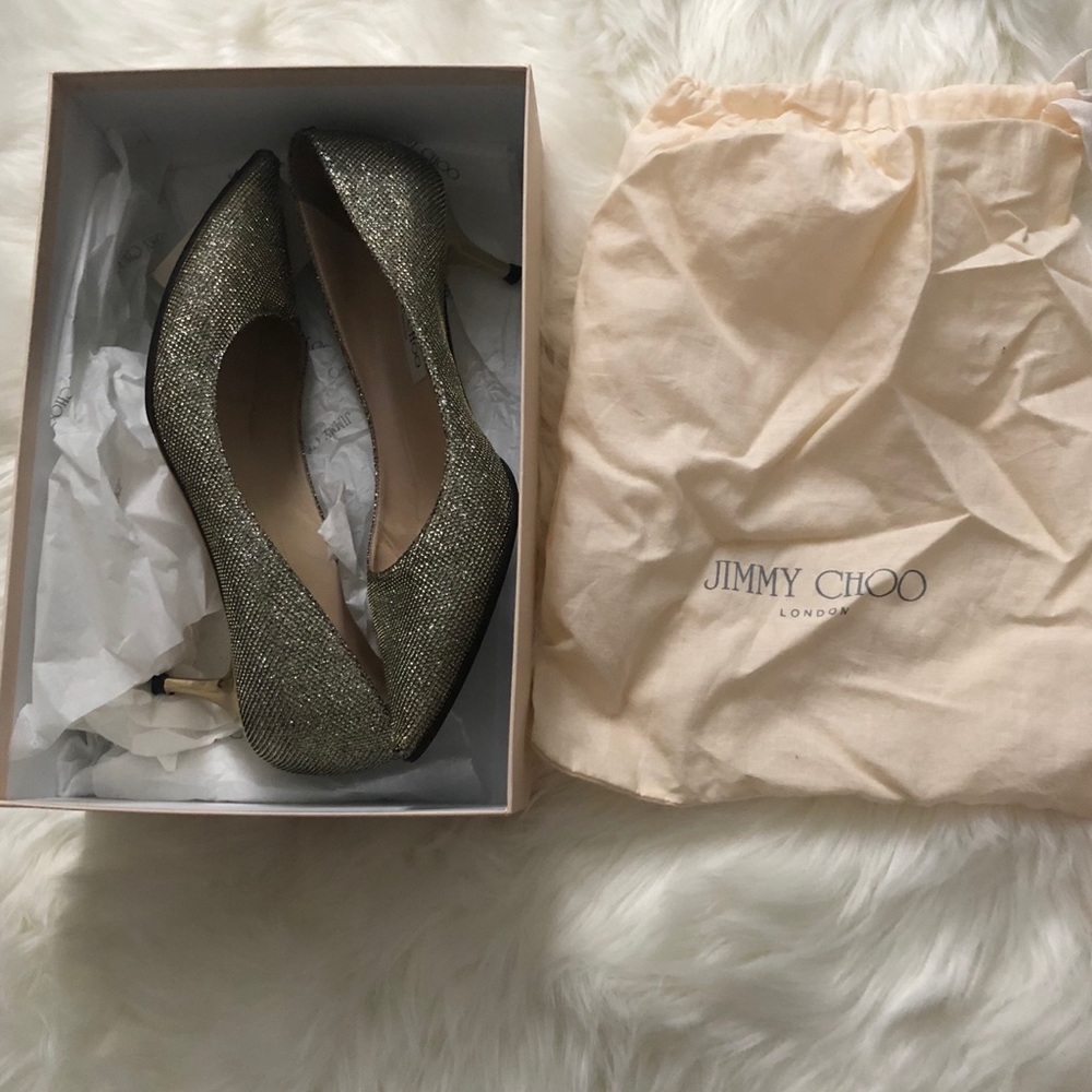 Jimmy Choo Gold Pumps Authentic